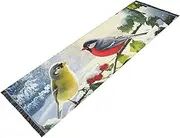 YXYZRMY Washable Runner Rug Retro Brids Branch Winter 2’ x 6’ Non Slip Runner Rug for Hallways Entryway Bedroom Floor Carpet Runner- Soft Thin Mat with Rubber Backing for Family Pet