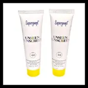 2 x Supergoop! Unseen Sunscreen SPF 40 Water Sweat Resistant Travel Size 0.34oz