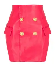 Short lambskin skirt FR38 pink