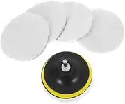 Didiseaon 1 Set Wool Buffing Pads for Drill Polishing Disc Attachment Pure Wool Mop for Car and Furniture Polishing Efficient Wax Residue Management Fast Hook Loop Installation