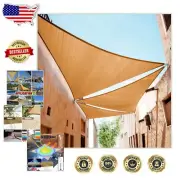 Durable 9' x 10' Right Triangle Sun Shade Sail - Sand Beige, UV Resistant
