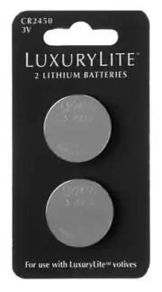 Ganz E1 LuxuryLite CR2450 3V Lithium Coin Batteries 2pc Set LLBA1018