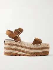 [Stella McCartney] Stella McCartney - Gaia Suede Platform Sandals - Light brown - IT39 IT 39 Brown