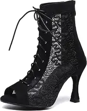 [MINITOO] Sexy Dance Heels for Women Elegant Open Toe Formal Party Evening Ankle Booties