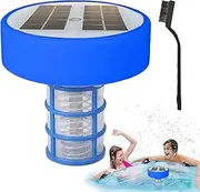 Solar Pool Ionizer, Automatic Water Cleaner Pool Ionizer, Copper Ionization System, Multi-Color LED Lights, for Freshwater Saltwater Pools Spas Fountains