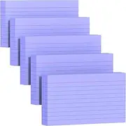 250 Count Index Cards 3x5 Inch 180gsm, Purple Color Flash Card (50 Sheets Each), Heavy Weight Note Taking for Students, Teachers, Professionals, Study Note Cards for Office, Home School