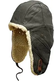 [Kakadu Traders Australia] Kakadu Original - Flying Doctor Hat - Pilot Aviator Hat with Wool Sherpa Lining Trapper Hunting Cap
