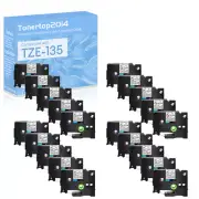 20PK TZe-135 TZ135 0.47'' Label Tape White on Clear for Brother P-Touch Printer