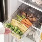 Refrigerator Organizer Bin with Pull-out Drawer, Large Fridge Organizer and S...