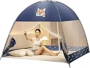 Fly Net for Bed Travel, Folding Bed Net, No Installation Fly Mesh, Anti Fly Bed Netting, Folding Bed Net Fly Netting, Portable Net With Bottom, No Installation Fly Mesh for Bedroom, Travel, Outdoors