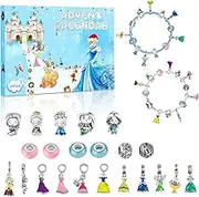 Princess Advent Calendar 2025 Teen Girls Charm Bracelets, 24 Days of Christmas Countdown Calendar with 2 DIY Bracelets, 6-18 year old girl christmas gift ideas