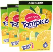 Tampico Citrus Punch ~ Packets ~ Zero Sugar Free ~ Drink Mix ~ 3 Boxes