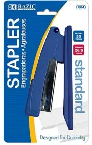 Desktop Metal Standard Stapler 26/6 With 50 Ct Staples Excellent, Random Color