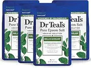 Dr Teal's Pure Epsom Salt, Relax & Relief With Eucalyptus And Spearmint, 3 lb (Pack of 4) (Packaging May Vary)