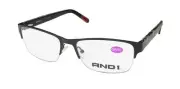 NEW AND1 ANDO510 EYEWEAR BLACK RECTANGULAR 001 MENS 56-18-145 HALF-RIM METAL &