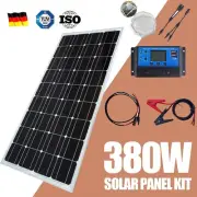 12V 380W Solar Panel Kit Mono Home Caravan Camping Power Charger Battery Outdoor