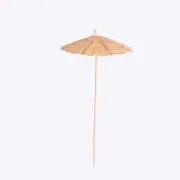 Natural 50 Bamboo Skewers 6" Sustainable Cocktail Picks Paper Umbrella Top Party