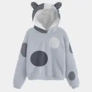 Little Gray Cousin Muffin Bluey Halloween Costume-Kid's Plush Hoodie with Ears