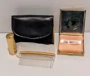 Vintage Rex Fifth Avenue Compact Set Compact/Lipstick/Comb/Change Pocket Clutch