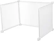 COMNESTBI 3Pcs Transparent Sneeze Guard Board Self Standing Protective Partition for Restaurant Office Desk Divider Easy to Install Disassemble for Safe Interaction