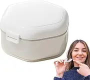 Denture Bath Case | Braces Storage Box Mouth Guard Case Denture Holder - Cleaning Container Case, Portable Partial Denture Case for Mouth Guard, Aligner Storage