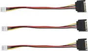 VGOL 3Pcs 20cm 4 Pin Floppy to 15 Pin SATA Male Power Cable for SATA Hard Drives and Devices
