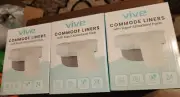 Vive 3 X 24 Packs Commode Liner with Absorbent Pad for Bedside Toilet 72 Total