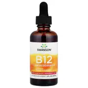 Swanson, B12 Cyanocobalamin Liquid, Strawberry, 2 fl oz (59 ml) (1,000 mcg per Serving)