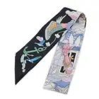 Hermes Twilly My Cloud Sur Mon Nuage Black/Mauve/Multicolor Silk 100