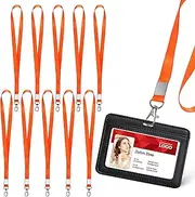 Operitacx 10 Pcs Lanyards with Metal Clip for Keys Id Badges and Name Tags Comfortable Neck Strap for Schools Offices and Events Bulk Lanyards for Men