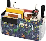 Bunk Loft Bed Side Caddy Hanging Bedside Caddy for Bunk and Hospital Beds,Dorm Rooms Bed Rails Colorful Dinosaur