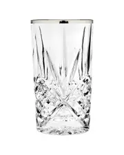 Godinger Dublin Set of Four 10oz Platinum Rimmed Highballs