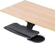 FERSGO UNDER DESK KEYBOARD TRAY, 20" X 11" TRAY, + 17.75" TRACK ONE KNOB CONTROL