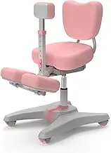 Z&y GLAa Ergonomic Kneeling Chair Adjustable Kneeling Chair with Back Support Kids Study Chair Stool with 360° Rotated Knee Pad/Pink/45 * 38Cm1