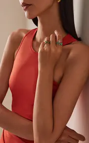 [Bea Bongiasca] Enameled 9K Yellow Gold Corundum Ring