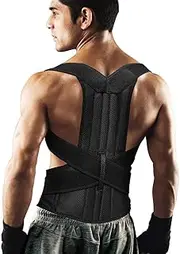 Ausale Back Corrector Keep Spine Safe for Women and Men Provide Lumbar Protection Full Adjustable Elastic Straps and Comfortable Back Brace for Spinal,Neck,Shoulder & Upper Back Pain Relief(L)