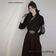 Embroidery Kimono Dress Men Samurai Costume Cosplay Cardigan Yukata Traditional