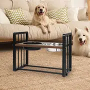 Pawz Adjustable Height Pet Feeder Elevated Dual Raised Water Food Bowl Large