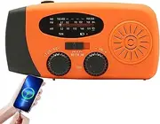 Solar Radios, LED Light Radio, Hand Crank Weather Radio, AM/FM Flashlight, Portable Radios with Power and Bank Phone Charger for Outdoor Survival