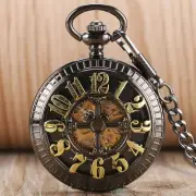 Retro Cartoon Mouse Self Winding Automatic Mechanical Pocket Watch Chain Gift