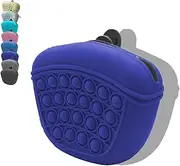 MAXSOAR Silicone Treat Pouch for Pet Training,Portable treat pouch,Dog Training Container,Treat Bags with Waist Clip,Small Training Bag,small bag for leash-BPA free (dark blue)