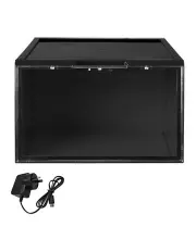 [Stacked] LED Voice-Activated Display/Storage Boxes in Black