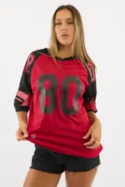 Red Sport Tee Short Sleeve - Size 6XXS, Women's Graphic Tee