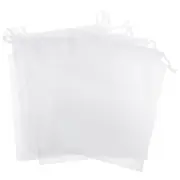 10pcs Drawstring Bait Net Bag Nonwoven Fabric Fishing Storage Sack White