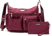 [Baggallini] Anywhere Hobo Crossbody Women 13x9.5 Water-Resistant Travel Purse Handbag Shoulder Bag W/RFID Wristlet