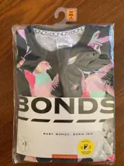 Bonds Pink Bird Grey Zip Wondersuit Size 00 BNIP