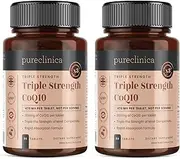 CoQ10 300mg x 180 Tablets (2 Bottles with 90 Tablets Each - 6 Months Supply) with Vitamin C and Black Pepper Extract. SKU: CQ3x2
