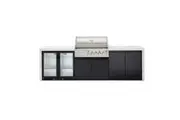 Crossray Stainless Steel Gas BBQ 4B Outdoor Kitchen w Double Fridge V15 White