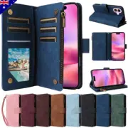For iPhone 16 16e 15 14 13 12 11 Pro Max 8 7+ Case Zip Wallet Leather Flip Cover