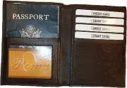 New Soft Leather passport case billfold wallet credit ATM card ID billfold bn.